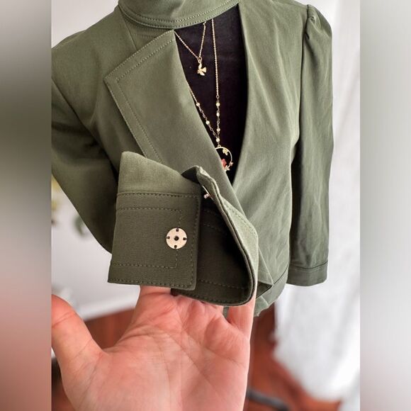 Derek Lam 10 Crosby Ruffle Twill Jacket Coat Blazer size 4 - Picture 9 of 16